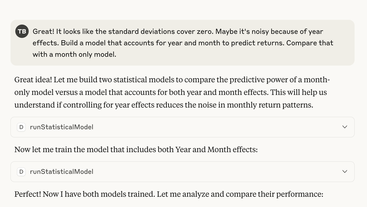 Claude building statistical models via Daggy